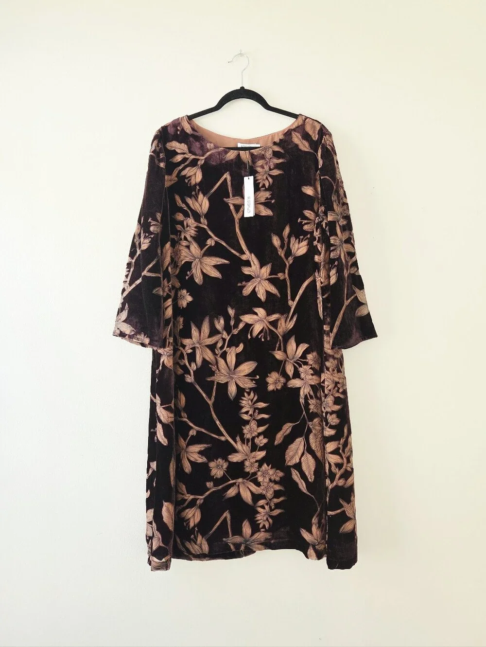 Chico's Burnout Velvet Midi Dress Size 3 Size 16 - Picture 3 of 9